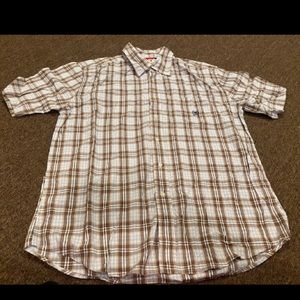 EUC Crest by Tommy Hilfiger XL Mens shirt polo plaid short sleeve casual button